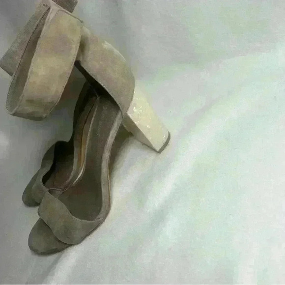 Jeffrey Campbell chunky heels super cute suede open toe heels size 8.5 - Picture 5 of 7